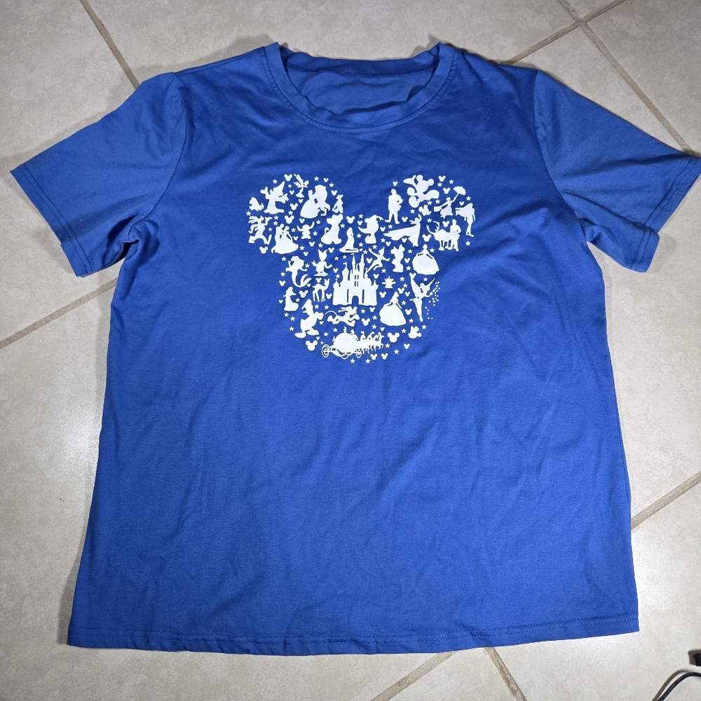 Blue Disney T-Shirt with Charaters Design Mickey Mouse